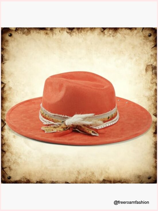 Wide Brim Fedora Hat Unisex Felt Panama Dress Up Hat One Size
